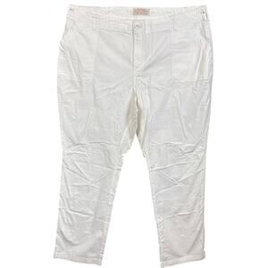 Eddie Bauer Women's Plus Size Rip Stop Pants Cropped White NWOT Gorpcore Outdoor